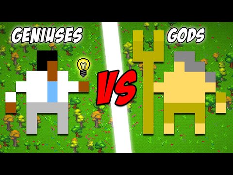 Can 100 Geniuses Beat 10 GODS? - Worldbox
