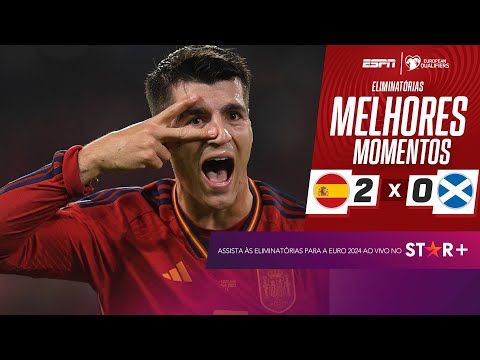 Gols e lances de Espanha x Escócia