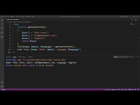 Return Multiple Values From A Function In Php