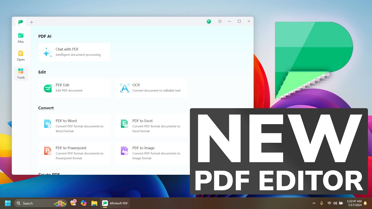 New PDF Editor Software for Windows 11 24H2 - Afirstsoft PDF