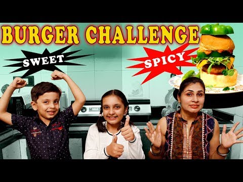 BURGER CHALLENGE | SPICY vs SWEET | Funny Kids Bloopers | Aayu and Pihu Show Video