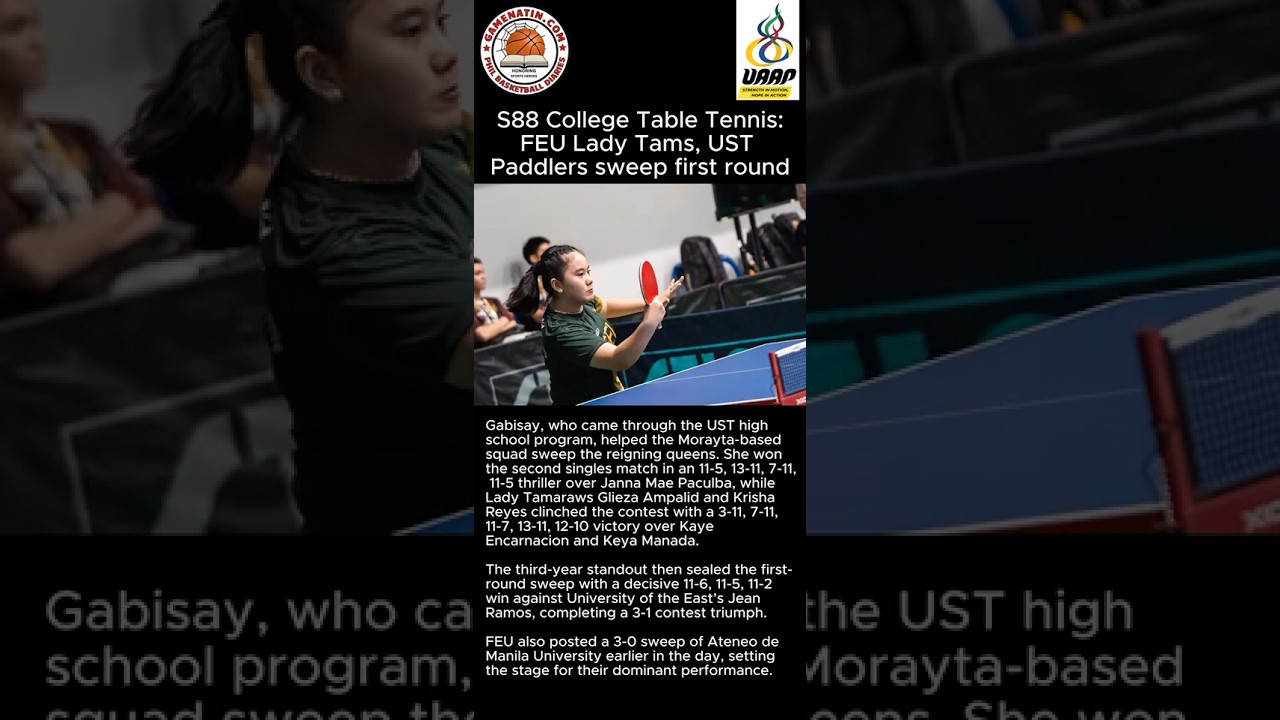 UAAP College Table Tennis: FEU, UST lead college table tennis