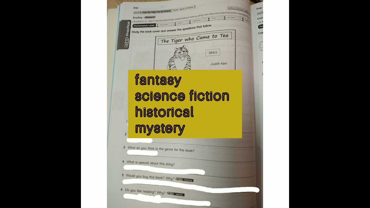 English Year 6 Unit 8 : How The Tiger Got Its Stripes / Study the book cover