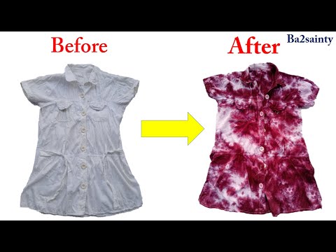 DIY: Turn old t-shirt into new one with tie & dye technique * How to * Bandhani * bandhej