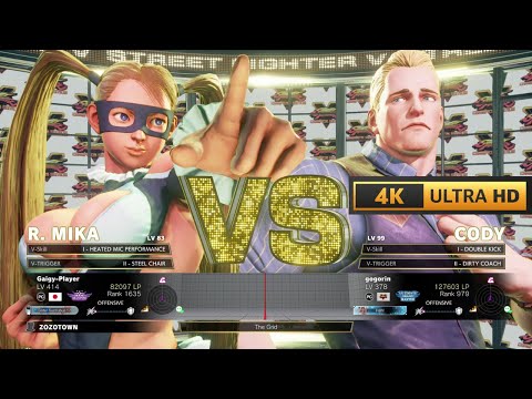 R. Mika (Grand Master) vs Cody (Ultimate Grand Master) | Street Fighter V CE | 4K 60Fps Gameplay