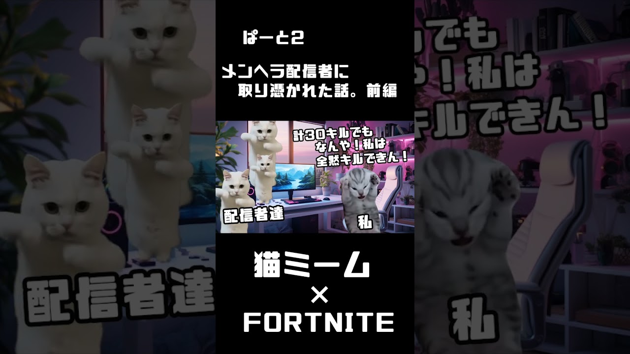 ぱーと2 メンヘラ配信者に取り憑かれた話。前編 #猫ミーム #フォートナイト #funny