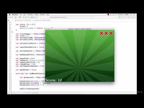 Hacking with Swift 2 - Games and Technique projects : Swifty Ninja intro