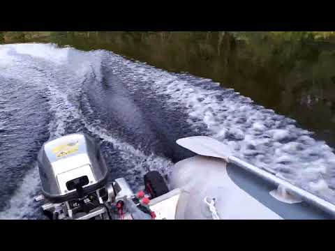 Honda 5HP 4Stroke outboard motor going full speed