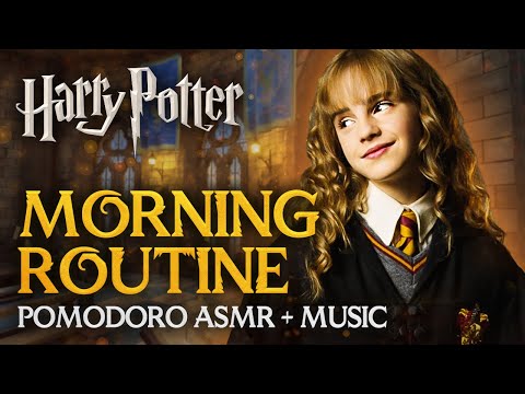4h Harry Potter Pomodoro ☀️✏️ MAGICAL MORNING ROUTINE | Motivational Hogwarts Study Session ASMR