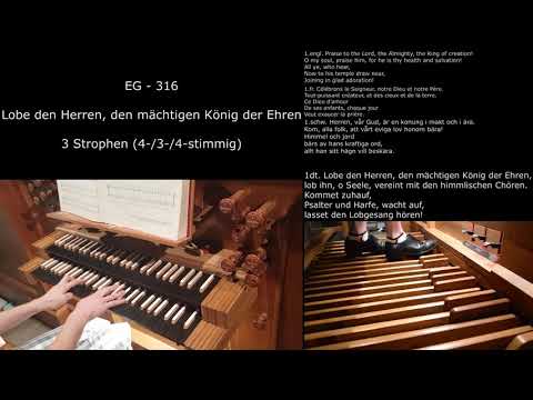 EG 316 - Lobe den Herren, den mächtigen König der Ehren (Orgelsätze mit Liedtext)
