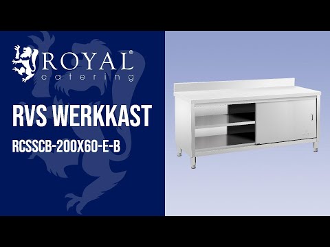 Video - RVS werkkast - ECO - 200 x 60 cm - 600 kg - achterwand - Royal Catering