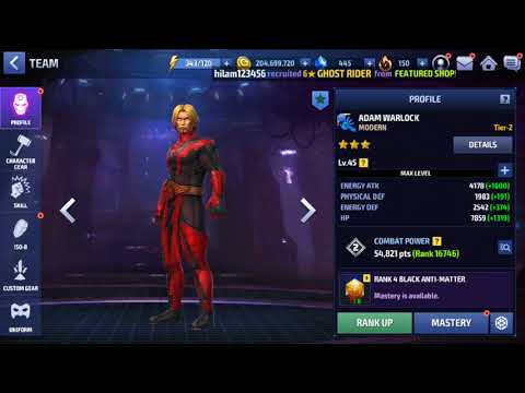 UNLOCKING RANKING UP ADAM WARLOCK MARVEL FUTURE FIGHT PT1