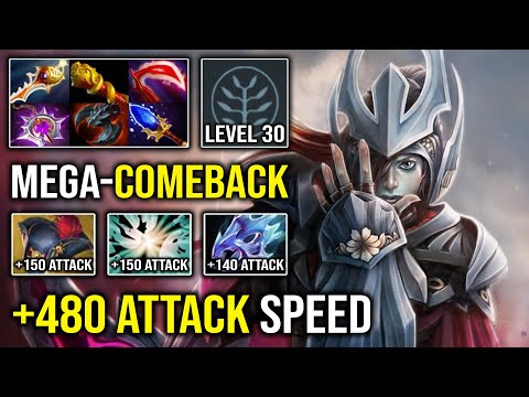+480 ATTACK SPEED Dream Mega-Creep COMEBACK Phantom Assassin with OP Level 30 Pirate Hat Dota 2