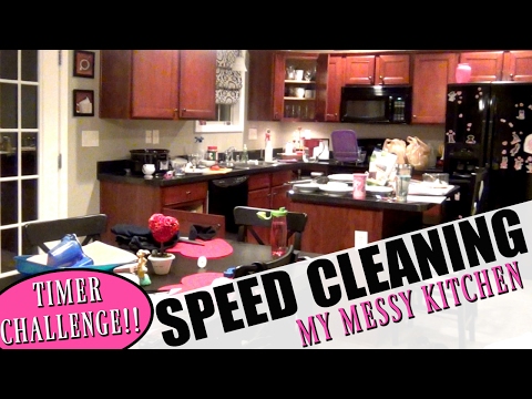 CLEAN WITH ME | SPEED CLEANING MY MESSY KITCHEN | TIMER CHALLENGE Video