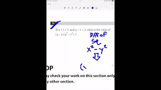 College Board SAT TEST 10 — MATH NO CALCULATOR Question #20 (Working with Polynomials)