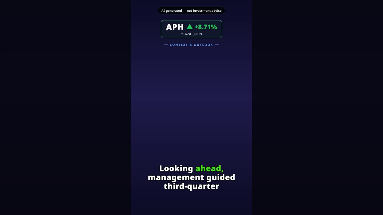 Why Is Amphenol Stock Jumping Today? APH +8.71% (Jul 29)