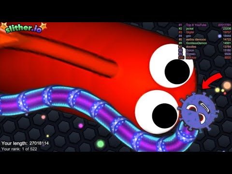 Slither.io A.I 0m1cr0n Skin Vs Giant Snake - Virus Skin Slitherio Vip Best Gameplay - Infinity Score