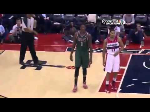 Larry Sanders Gets Ejected Bucks vs. Wizards