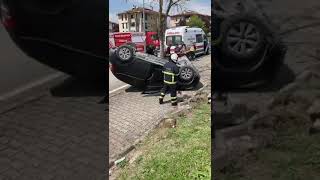Bahçeşehir’de Otomobil Takla Attı