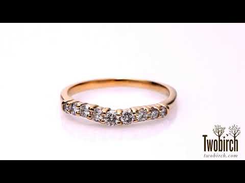 0.5 ct. Nine Round Stone Double Shared Prong Curved Shadow Band - TwoBirch  TB-CR-0019-WG-H