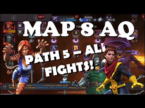 Map 8 AQ - All Path 5 Fights with Tigra, Kitty, and Doom! Marvel Contest of Champions