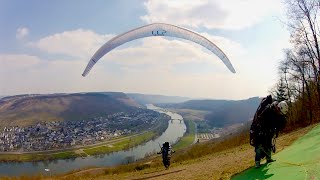preview picture of video 'Super Flugtag (für manche) # Paragliding in Zeltingen-Rachtig # 2013-04-07'
