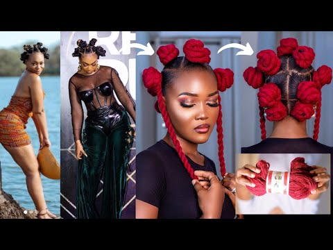 EASY Bantu Knots with Crotchet Yarn  Wool | Bantu Knots Tutorial | Michy GH Inspired