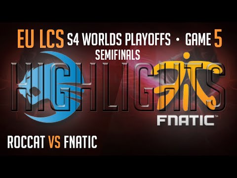 Fnatic vs Roccat Game 5 Highlights Semifinal S4 Worlds Playoffs Summer 2014 FNC vs ROC G5