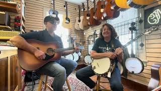 The D18 Satin Amberburst and GoldTone OB3 Twanger at Guitar House Workshop