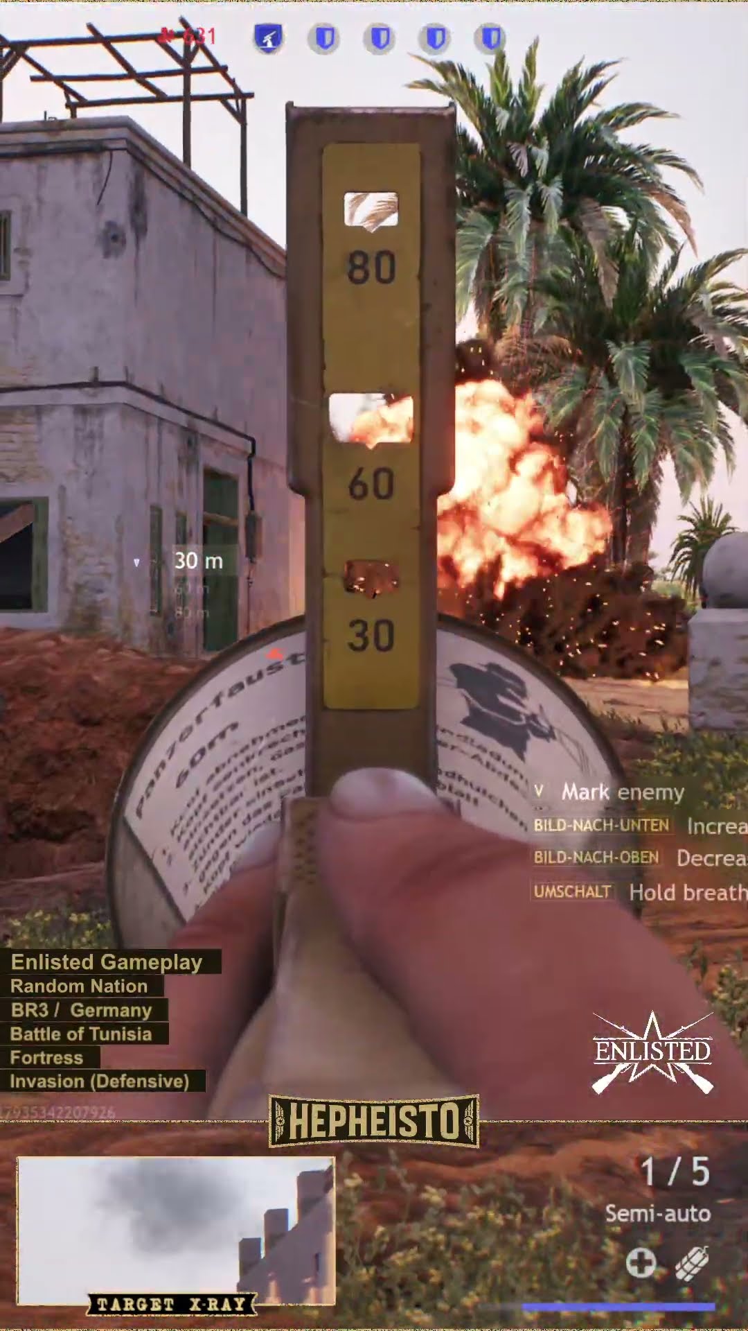 Anti Tank Gunner eliminates Tank M3 Stuart w. flamethrower with Panzerfaust 60