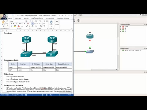 3.2.2.7 - 6.3.2.3 Lab - Configuring a Router as a PPPoE Client for DSL Connectivity (GNS3)