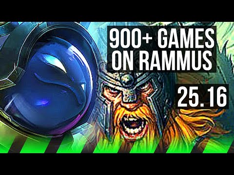 RAMMUS vs OLAF (JGL) | 900+ games | KR Master | 25.16