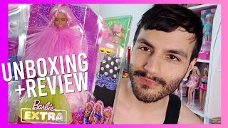 NEW Barbie Extra Deluxe Doll 2022 Unboxing + Review Pink Crimped Hair 30+ Fashion Outfits Looks