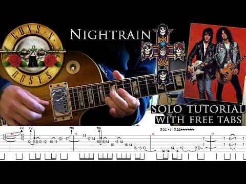 Guns N' Roses - Nightrain guitar solos lesson (with tablatures and backing tracks)