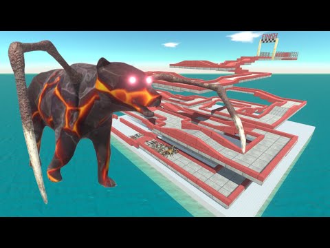 ALL UNITS ESCAPE FROM ALIEN LAVA POLAR BEAR - Animal Revolt Battle Simulator