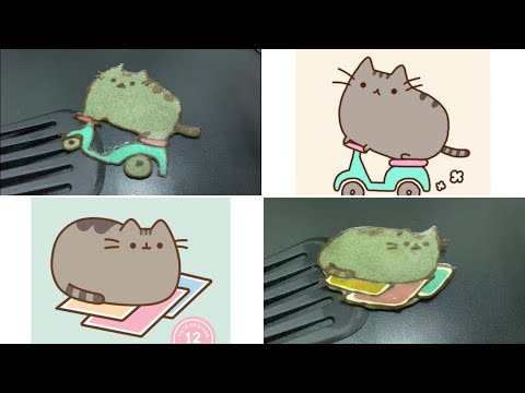 Pancake Art Pusheen sticker - Pusheen motorcycle, Pusheen sleepy | LEMON Pancake
