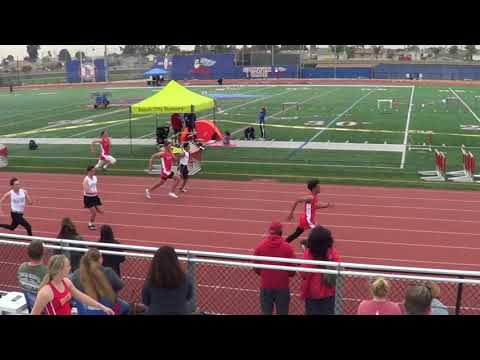 FSB 100m Heat 2 vs Servite & Rosary 3-7-18 - Los Alamitos Boys