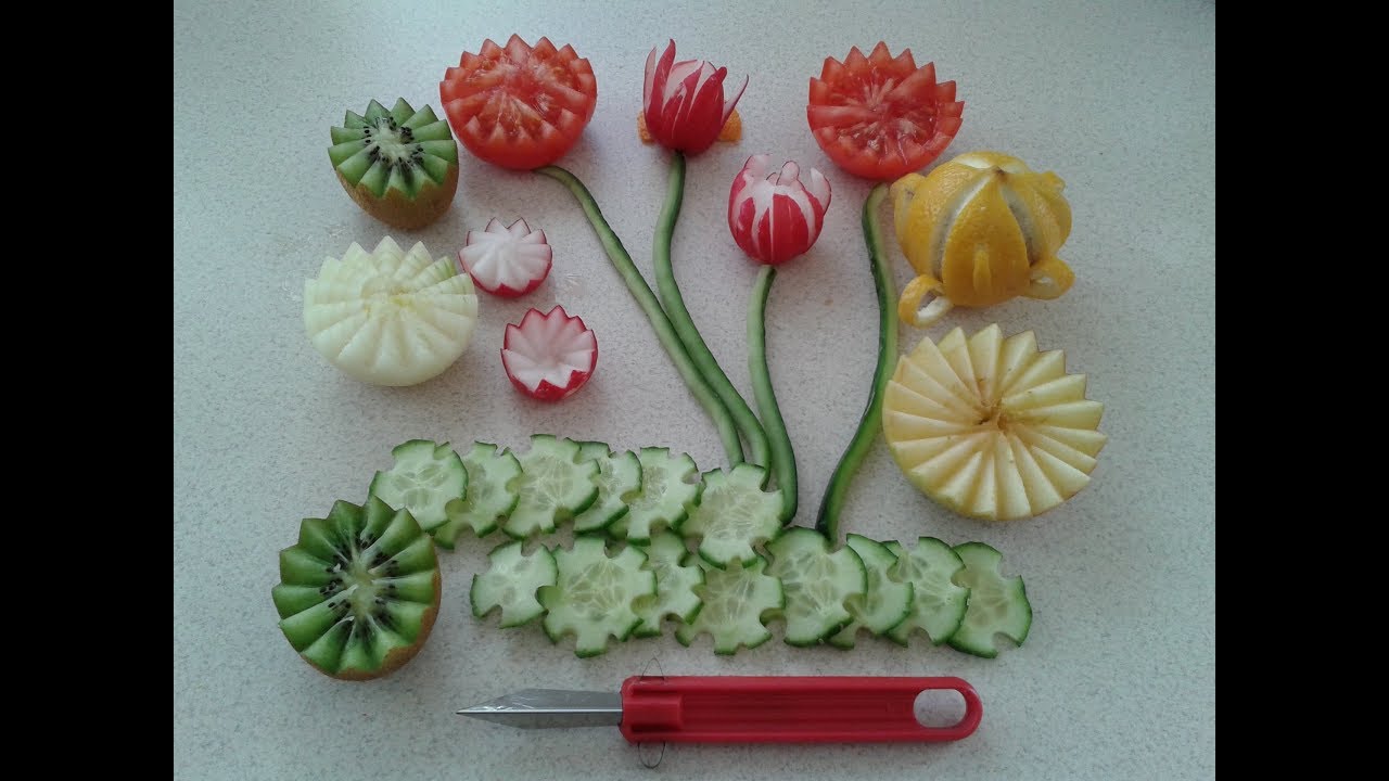 ZA POMOCĄ TEGO NOŻYKA SZYBKO ZROBISZ DEKORACJE Z WARZYW I OWOCÓW