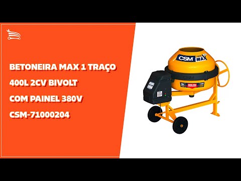 Betoneira Max 1 Traço 400L 2CV Trifásico 220V - Video