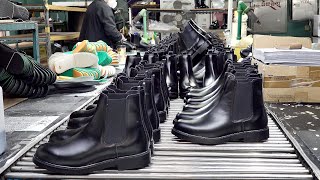 Chelsea Boots Manufacturing Process. 50 Year Old Korean Shoe Mass Production Factory