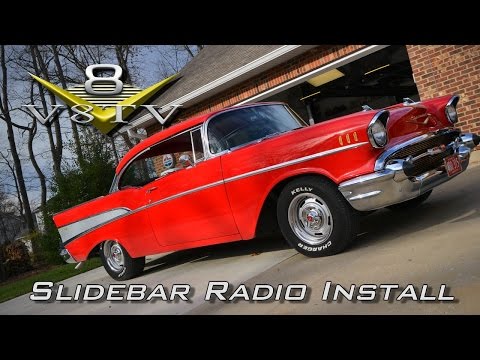 Custom Autosound Slidebar Radio Install 1957 Chevy Bel Air Video V8TV