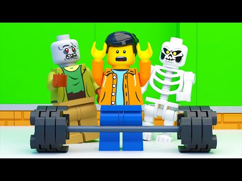 LEGO Halloween Gym Fail - Zombie And Skeleton Attack