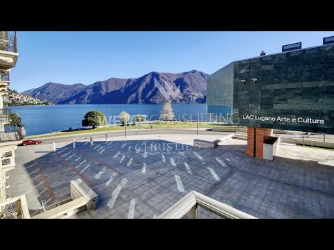 Luxury lake view apartment in the historic centre of Lugano for sale in front of LAC-Lugano