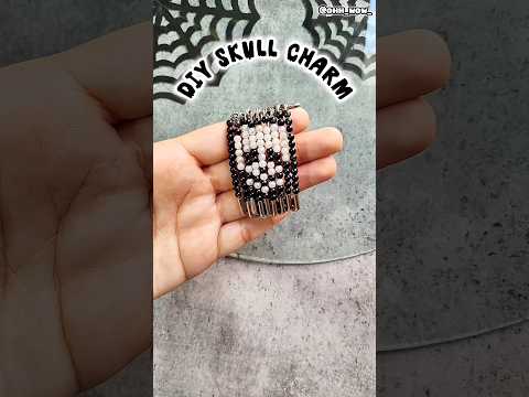 DIY Skull Charm For Halloween 💀🕸️ #halloween #shorts