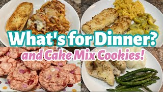 WHAT&#39;S FOR DINNER? | EASY &amp; BUDGET FRIENDLY MEAL IDEAS | CAKE MIX COOKIES | COOK WITH ME