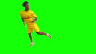 Speed hits a backflip while running green screen
