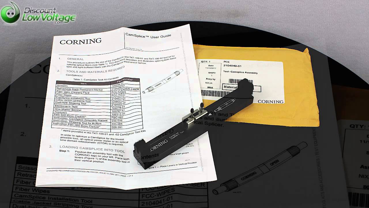 Corning 2104040-01 camsplice installation tool for splicing - overview video