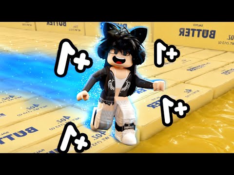 FIQUEI MUITO RÁPIDA NO PARKOUR DE MANTEIGA DO ROBLOX