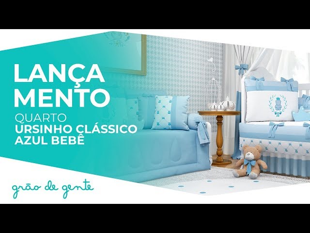Quarto de Bebê Ursinho Clássico Azul Bebê - Grão de Gente