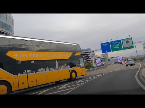Terminal 2 do Aeroporto de Frankfurt Dirigindo, Alemanha [sub] #driving #frankfurtairport